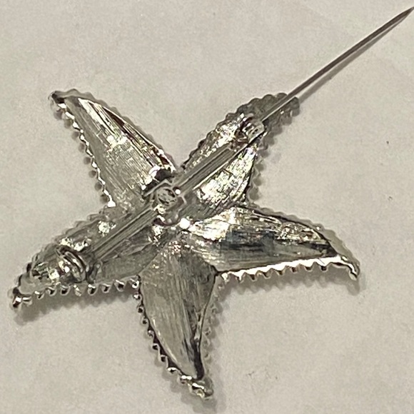 Vintage Star Fish Silver Tone Beach Brooch Pin 70’s MCM Mid Century Modern - Picture 5 of 8